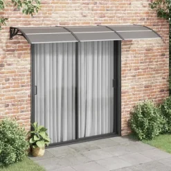 Dørbaldakin i polycarbonat - Slidstærk beskyttelse til dør | Størrelse: 300x100 cm | Farve: Sort