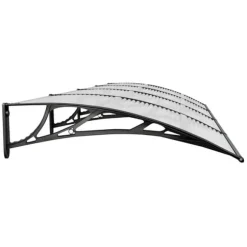 Dørbaldakin i polycarbonat - Beskyt din dør mod vejr | Størrelse: 350x100 cm | Farve: Sort