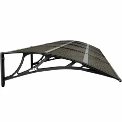 Dørbaldakin i polycarbonat - Vejrbestandig beskyttelse | Størrelse: 350x75 cm | Farve: Sort