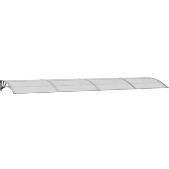 Dørbaldakin i polycarbonat - Beskyttelse mod vejr | Størrelse: 400x100 cm | Farve: Grå