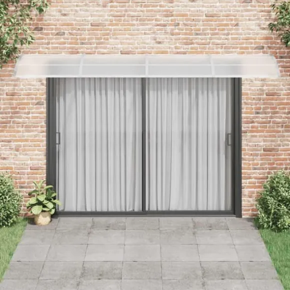 Dørbaldakin i polycarbonat - Beskyttelse mod vejr | Størrelse: 400x100 cm | Farve: Grå