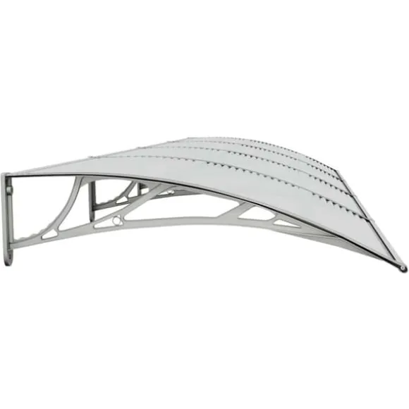 Dørbaldakin i polycarbonat - Beskyttelse mod vejr | Størrelse: 400x100 cm | Farve: Grå