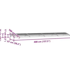 Dørbaldakin i polycarbonat - Beskyttelse mod vejr | Størrelse: 400x100 cm | Farve: Grå