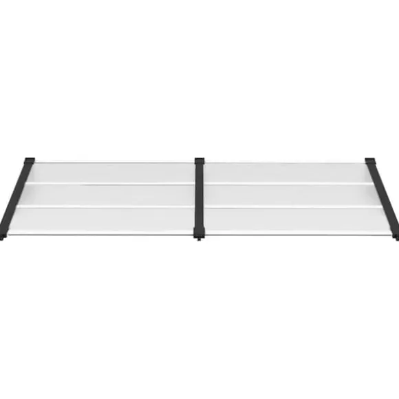 Dørbaldakin til beskyttelse mod vejr - Polycarbonat, Sort & Transparent | Størrelse: 199x90 cm