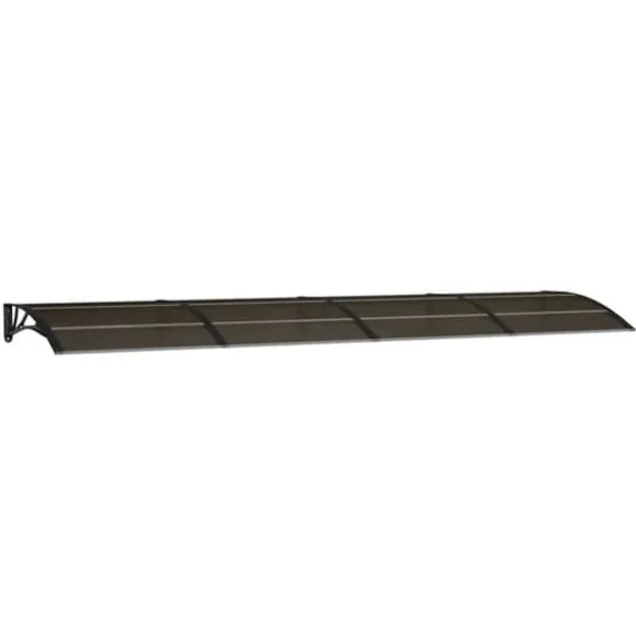 Dørbaldakin 400x100 cm - Polycarbonat | Farve: Sort | Størrelse: 400x100 cm