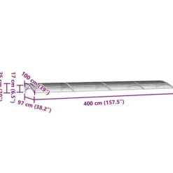 Dørbaldakin 400x100 cm - Polycarbonat | Farve: Sort | Størrelse: 400x100 cm