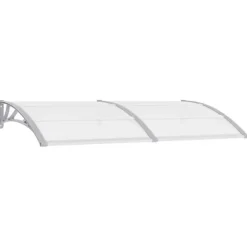 Dørbaldakin 200x75 cm - Vejrbestandig og holdbar | Farve: Grå/Transparent | Størrelse: 200x75 cm