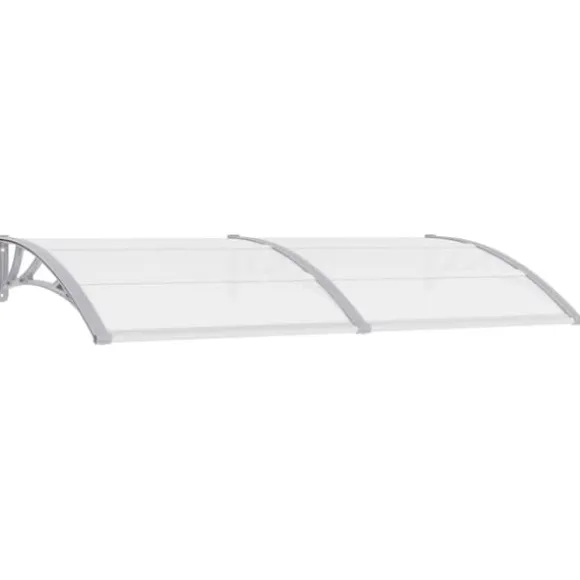 Dørbaldakin 200x75 cm - Vejrbestandig og holdbar | Farve: Grå/Transparent | Størrelse: 200x75 cm
