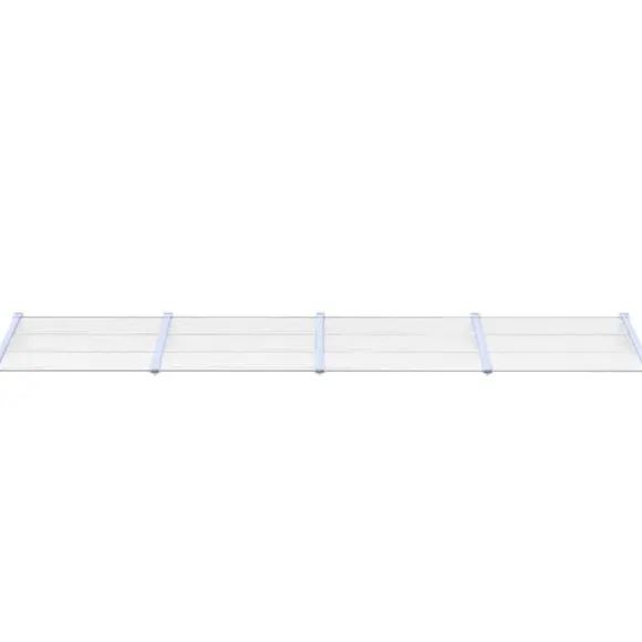 Dørbaldakin 396x90 cm i polycarbonat | Farve: Grå/Transparent | Størrelse: 396x90 cm