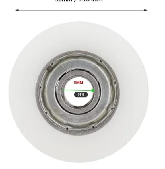 Dørhjulsudskiftningssæt, drivhusdørrulle, drivhusdørudskiftningsrulle, 30 mm diameter, velegnet til skydedøre