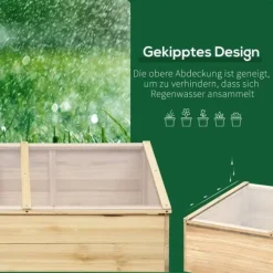 Drivbænk i gran 100x50x35 cm, PC-plade, natur – drivhus/plantelåda