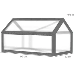 Drivbænk i træ 90x52x49,5 cm, lysgennemtrængeligt låg, vinterbestandig – grå