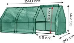 DRIVHUS 240*90*90 CM, PE-FOLIE 135G, METALKONSTRUKTION - T N15-912