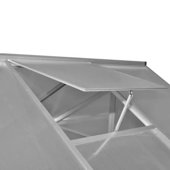 Drivhus 3,46 m² - Forstærket aluminium med polykarbonat | Farve: Aluminium | Størrelse: 3,46 m²