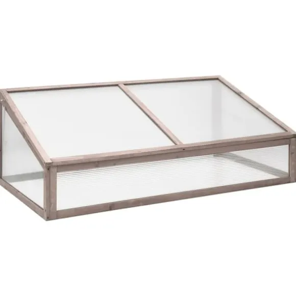 Drivhus i grantræ til planter og urter - 110x58,5x39 cm | Farve: Grå