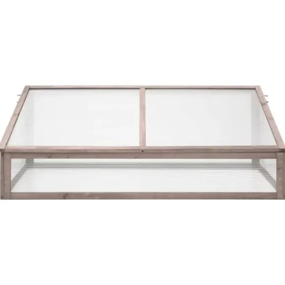 Drivhus i grantræ til planter og urter - 110x58,5x39 cm | Farve: Grå