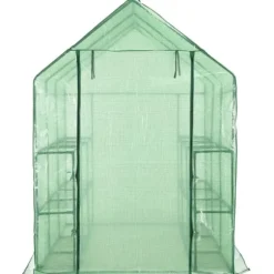 Drivhus med 12 hylder 143 x 214 x 196 cm stål - Drivhus - Drivhuse - Home & Living