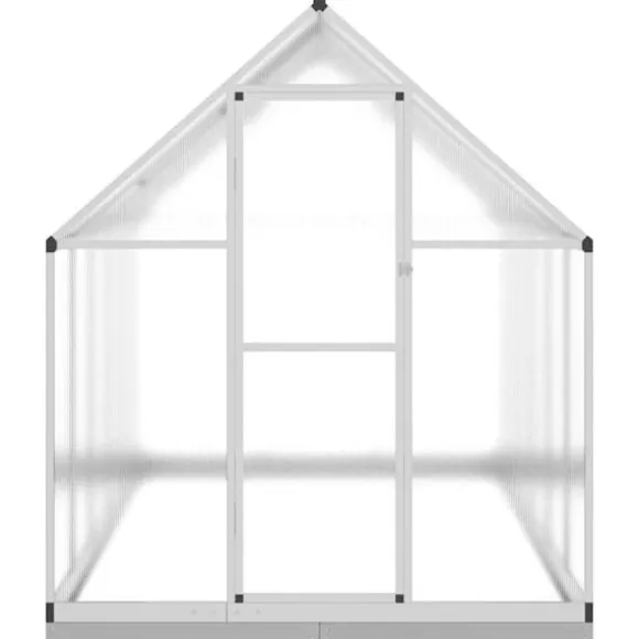 Drivhus med aluminium fundamentramme - 334x169x202 cm | Farve: Sølv