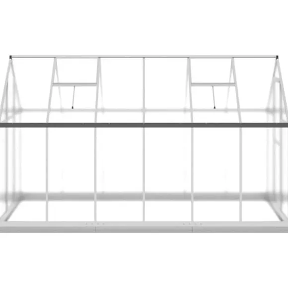 Drivhus med aluminium fundamentramme - 334x169x202 cm | Farve: Sølv