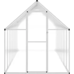 Drivhus med aluminiumfundamentramme - Vejrbestandig | Størrelse: 445x169x195 cm | Farve: Sølv