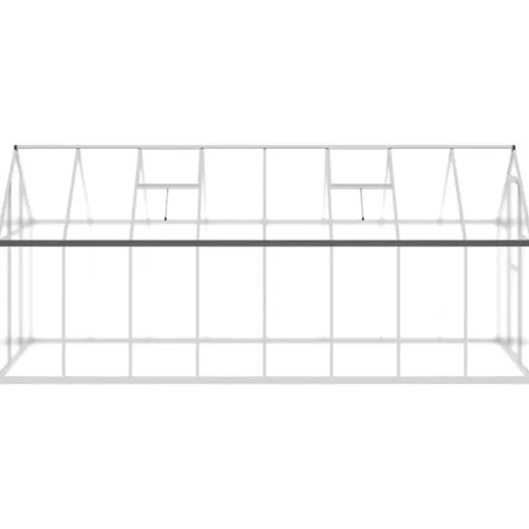 Drivhus med aluminiumfundamentramme - Vejrbestandig | Størrelse: 445x169x195 cm | Farve: Sølv