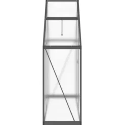 Drivhus med aluminiumramme - Vejrbestandig, UV-resistent | Størrelse: 169x58x195 cm | Farve: Antracitgrå