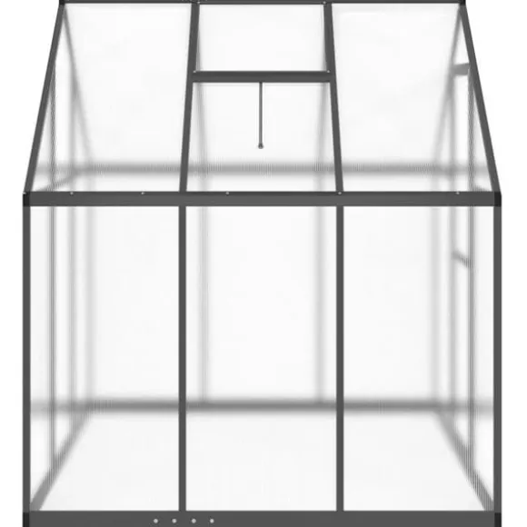 Drivhus med fundamentramme - Aluminium antracitgrå | 169x169x195 cm