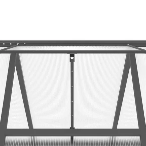 Drivhus med fundamentramme - Aluminium antracitgrå | 169x169x195 cm