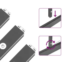 Drivhus med fundamentramme - Vejrbestandigt aluminium | Størrelse: 334x169x195 cm | Farve: Antracitgrå