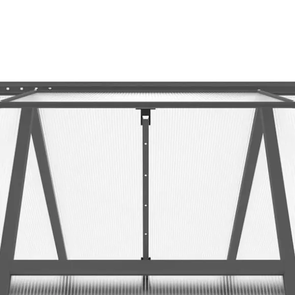 Drivhus med fundamentramme - Vejrbestandigt aluminium | Størrelse: 334x169x195 cm | Farve: Antracitgrå
