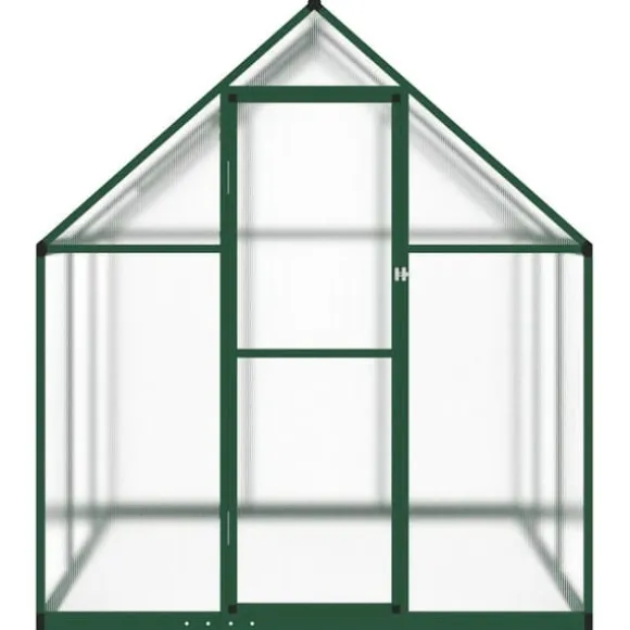 Drivhus med fundamentramme i aluminium - Vejrbestandigt | Størrelse: 169x169x195 cm | Farve: Grøn