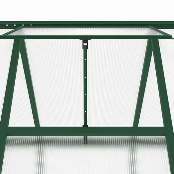Drivhus med fundamentramme i aluminium - Vejrbestandigt | Størrelse: 169x169x195 cm | Farve: Grøn