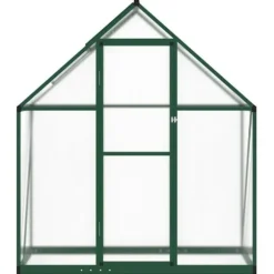 Drivhus med fundamentramme - Aluminium | Størrelse: 169x58x195 cm | Farve: Grøn