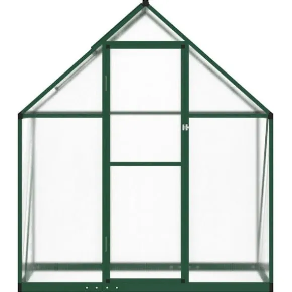 Drivhus med fundamentramme - Aluminium | Størrelse: 169x58x195 cm | Farve: Grøn
