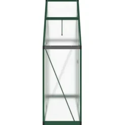 Drivhus med fundamentramme - Aluminium | Størrelse: 169x58x195 cm | Farve: Grøn