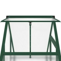 Drivhus med fundamentramme - Vejrbestandig aluminium | Størrelse: 169x58x202 cm | Farve: Grøn