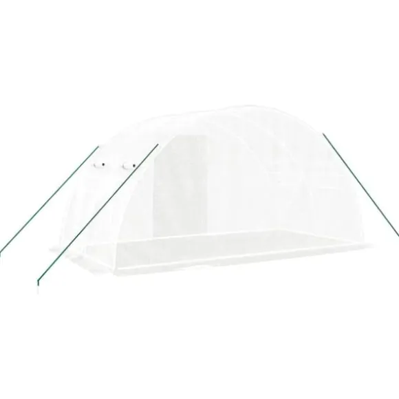 Drivhus med stålstel 8 m² 4x2x2 m hvid - Drivhus - Drivhuse - Home & Living