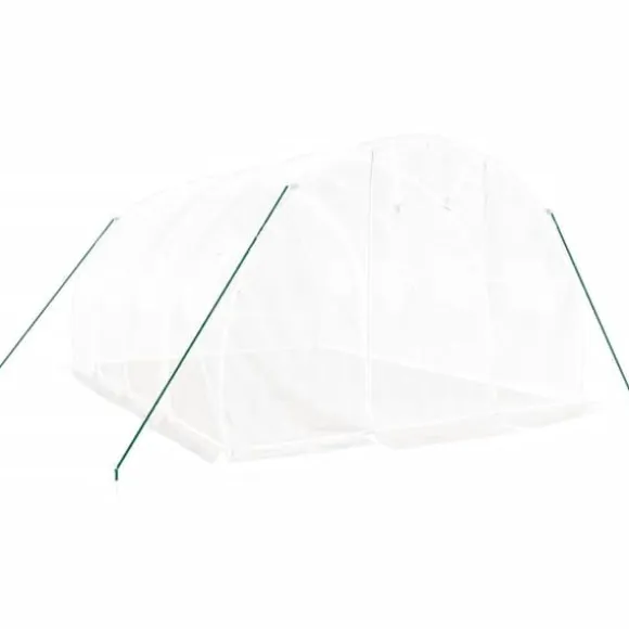 Drivhus med stålstel 12 m² 4x3x2 m hvid - Drivhus - Drivhuse - Home & Living