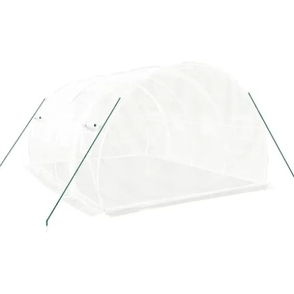 Drivhus med stålstel 12 m² 4x3x2 m hvid - Drivhus - Drivhuse - Home & Living
