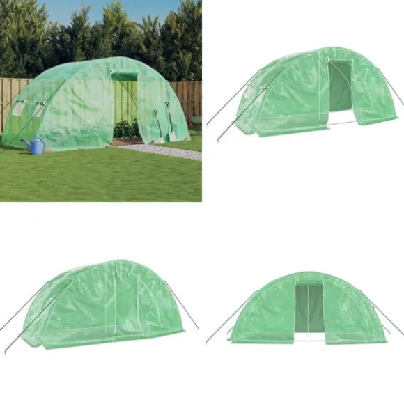 Drivhus med stålstel 10 m² 5x2x2,3 m grøn - Drivhus - Drivhuse - Home & Living