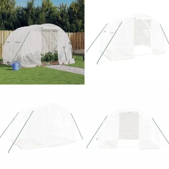 Drivhus med stålstel 6 m² 3x2x2 m hvid - Drivhus - Drivhuse - Home & Living