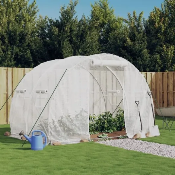Drivhus med stålstel 6 m² 3x2x2 m hvid - Drivhus - Drivhuse - Home & Living