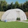 Drivhus med stålstel - Rummeligt 10 m² | Størrelse: 5x2x2,3 m | Farve: Hvid