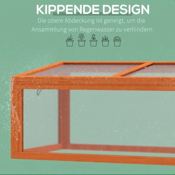 Drivhus til mistbænk, 90x46x40 cm, Orange