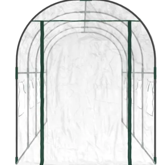 Drivhus 160x400x190 cm - PVC og pulverlakeret stål | Farve: Transparent