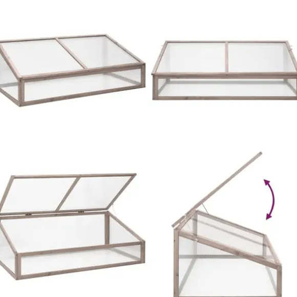 Drivhus 110x58,5x39 cm grantræ grå - Drivhus - Drivhuse - Home & Living