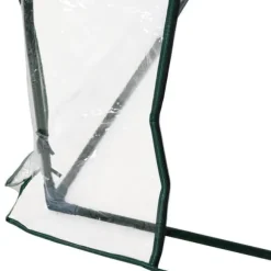 Drivhus 250x100x80 cm, stål/PVC, med dør – drivbænk til planteopdræt