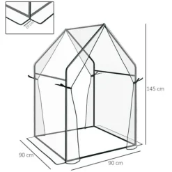 Drivhus, 90x90x145 cm, Transparent