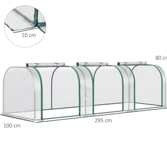 Drivhus, 295x100x80 cm, Transparent