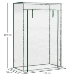 Drivhus, 100x50x150 cm, Transparent